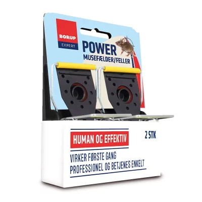 Borup Expert Power musefælde. Produkt vises i indpakning