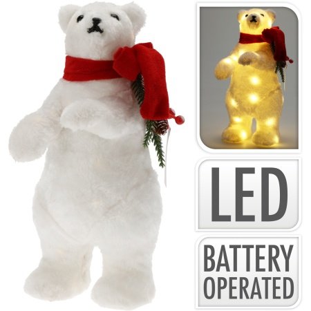 Haarhr & Co LED bjørn i plys Haarhr & Co LED bjørn i plys 20 cm 4300562. Billedet viser produktet med hvid baggrund.