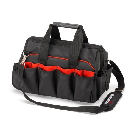 Hultafors værktøjstaske med stor åbning  Hultafors værktøjstaske med stor åbning 590220. Billedet viser produktet forfra.