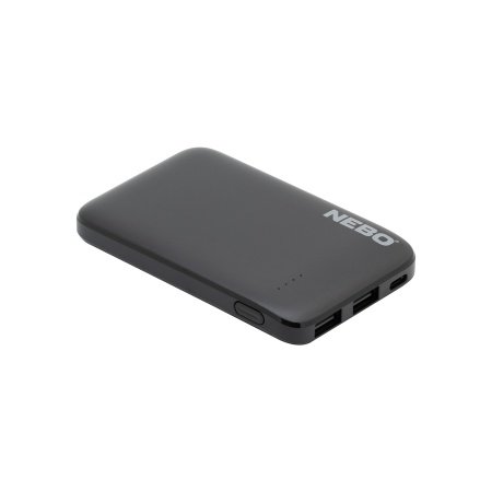 Nebo powerbank 5000 mAh Nebo powerbank 5000 mAh med to USB-A porte. Billedet viser produktet med hvid baggrund.