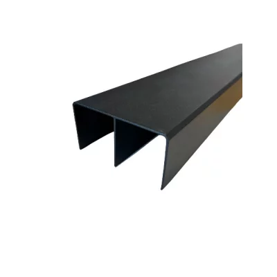 Svalk KG50 topskinne, sort, 2 spor.