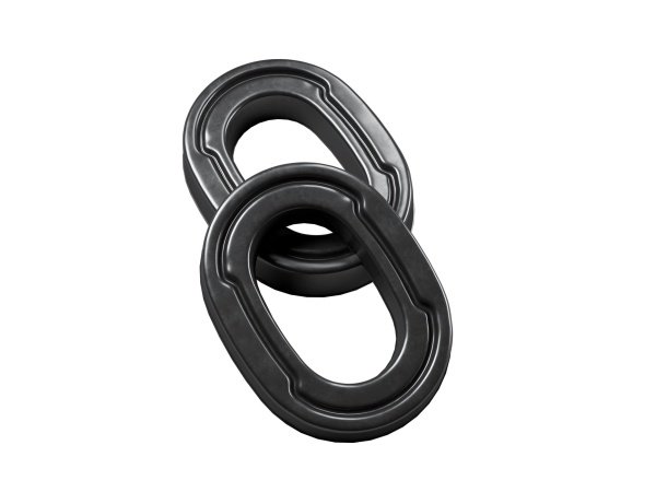 Sorte Hellberg Comfortpad gelpuder med kliksystem. Billedet viser produktet forfra.