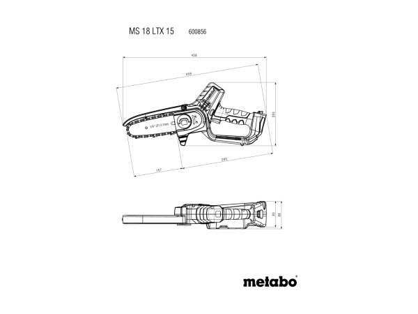 Metabo MS 18 LTX 15, akku-grensav, havearbejde, beskæring, træer, buske, haveværktøj.