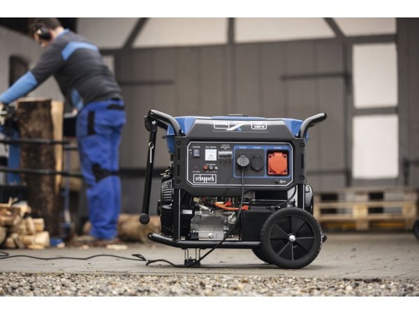 Scheppach generator SG7100X 5400W. Billedet viser produktet med hvid baggrund.