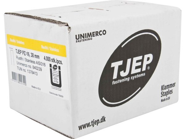 Tjep klammer rustfri A4 PZ-16