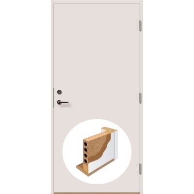 Høgild (NCS S 0502-Y) glat branddør