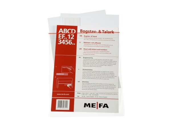Mefa foliebogstaver/tal hvid