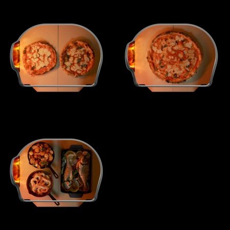 Gozney Dome pizzaovn Gozney Dome pizzaovn Gen 2.0, Dual Fuel, bone. Billedet viser produktet forfra og tændt.