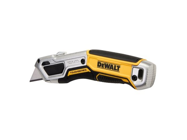 Dewalt kniv med trapezblad DWHT10999-0. Billedet viser produktet fra en skrå vinkel.