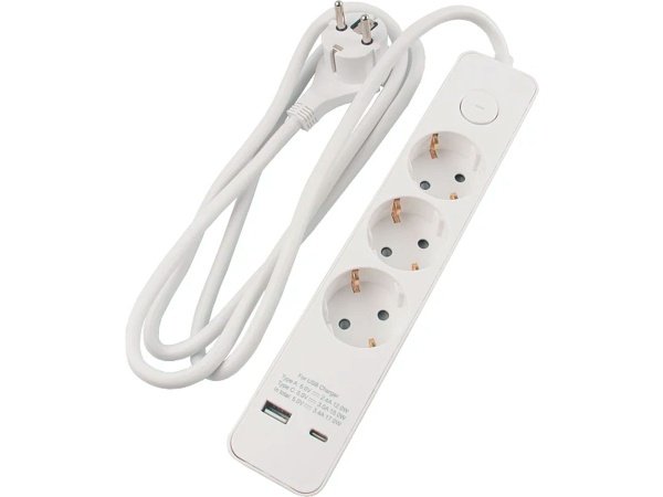 Elworks stikdåse m/ 2xusb, 1,5 m, 3 udtag Elworks hvid stikdåse m/ 2 x usb, 1,5 m, 3 udtag. 7817207277