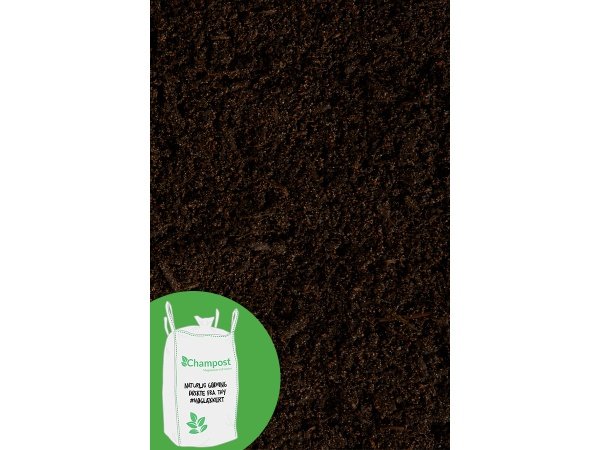 Champost såjord Champost såjord 900 liter. Billedet viser hele produktet med hvid baggrund.