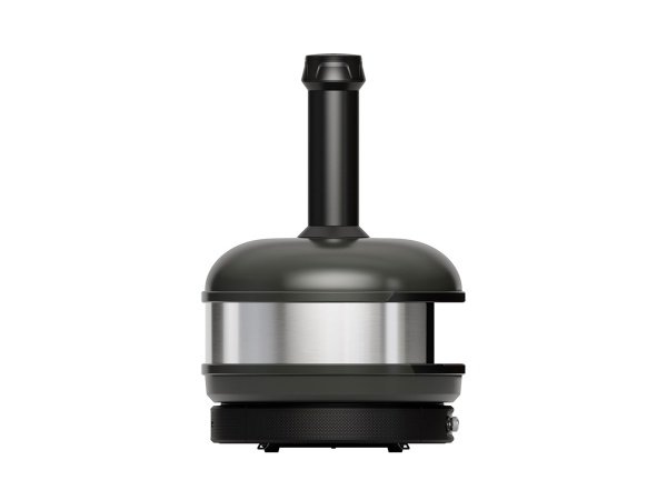 Gozney Dome pizzaovn Gen 2.0, Dual Fuel, sort. Billedet viser produktet forfra og tændt.