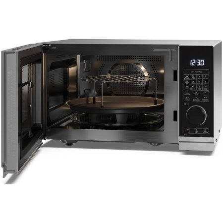 Sharp mikrobølgeovn 25 ltr., 900W Sharp mikrobølgeovn YC-PC254AES, 25 ltr., 900W. Billedet viser produktet forfra.
