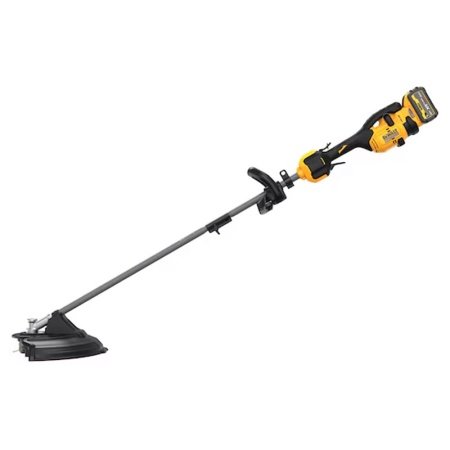 Dewalt græstrimmer DCMAS5713X1-QW Dewalt græstrimmer DCMAS5713X1-QW. Med en 54 V motor og et 9,0 Ah batteri. Billedet viser produktet med hvid baggrund.