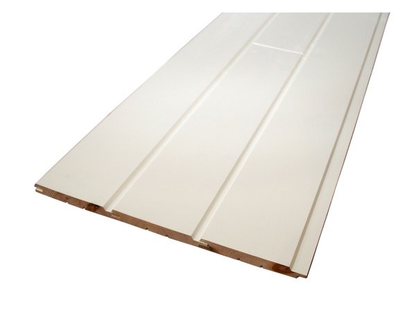 19x125mm fyrrustik hvidmalet