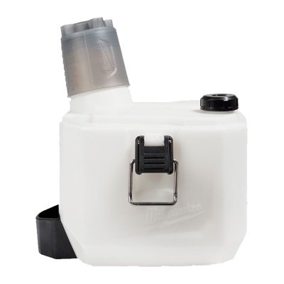 Milwaukee tank til kemisk sprøjte. Set fra siden.