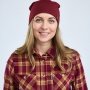 Ternet Pinewood Felicia Flannel skjorte Burgundy/Olive Green. Miljøbilledet viser produktets lommer.