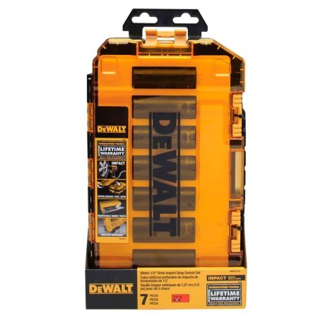 Slagtoppesæt 1/2 7 STK, TOUGHBOX DWMT74737-0. Billedet viser produktets 7 dele.