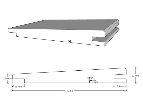 25x150mm klinkbeklædning gran