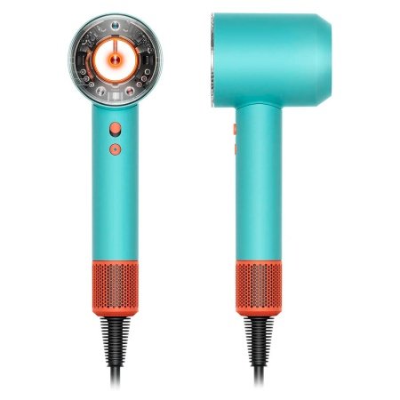 Dyson Supersonic Nural patina/topaz Dyson Supersonic Nural patina/topaz hårtørrer. Billedet viser produkt og tilbehør.