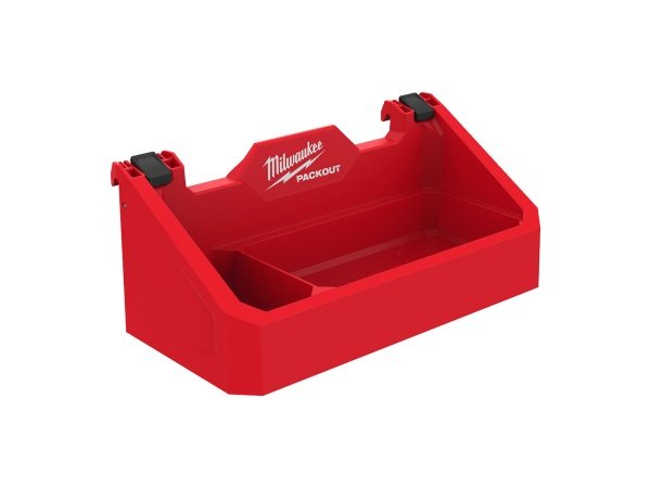 Milwaukee PACKOUT værktøjsbeholder. Opbevaring til værktøj og tilbehør. Billedet viser produkt forfra.