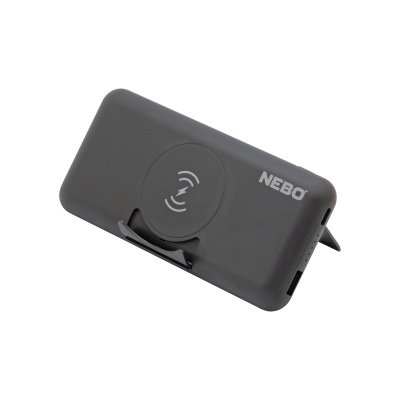 Nebo powerbank 10000 mAh wireless med trådløs opladning. Billedet viser produktet forfra.