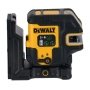 Dewalt USB-C Krydslinjelaser + 5 punkt, grøn laser. Billedet viser produktet fra siden.