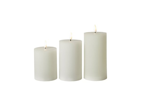 Dacore LED lys m/rille hvid 3stk D:7,5cm m/fjernbetjening