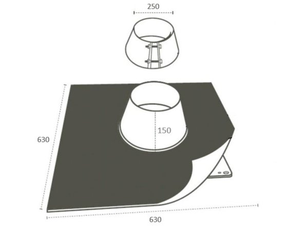 Schiedel taginddækning 0-10°. Produkt vises