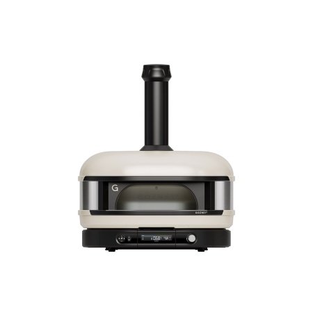 Gozney Dome pizzaovn Gozney Dome pizzaovn Gen 2.0, Dual Fuel, bone. Billedet viser produktet forfra og tændt.