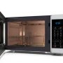 Sharp mikrobølgeovn YC-MG81EW i hvid med grill. Billedet viser produktet åbent.