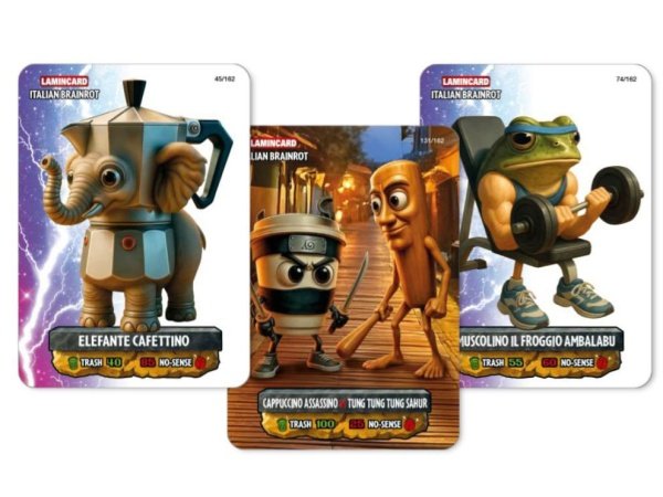 Brainrot Collectible Cards 5-pakke Wave 2 10-4.dk Pakke med Brainrot Collectible Cards Wave 2 (5 kort) – 4 standard + 1 specialkort – samlerkort 10-4.dk