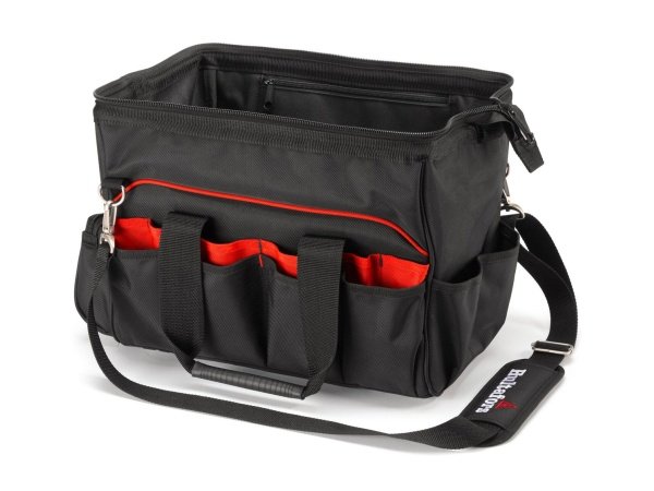 Hultafors værktøjstaske med stor åbning 590220. Billedet viser produktet forfra.