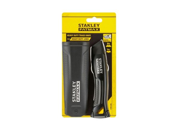 Stanley FatMax trapez prof-kniv Inkl. hylster, sort. Billedet viser produktet og hylster.