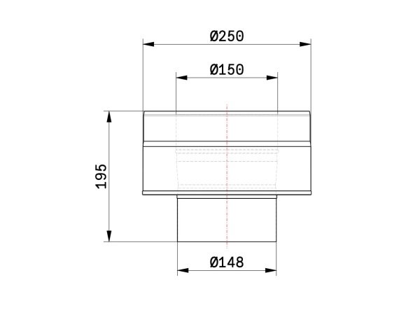 Schiedel isoleret Startsektion. Produkt vises