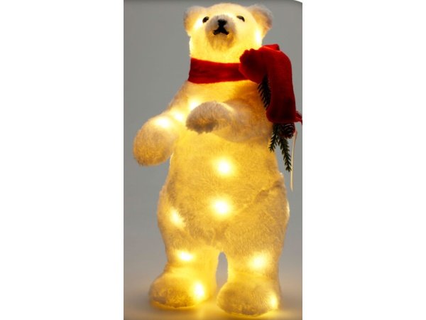 Haarhr & Co LED bjørn i plys Haarhr & Co LED bjørn i plys 20 cm 4300562. Billedet viser produktet med hvid baggrund.