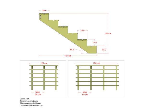 Plus terrassetrappe 6 trin