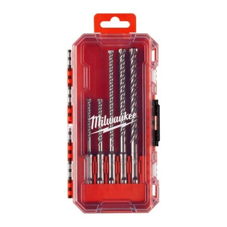 Milwaukee hammerbor SDS-PLUS MX4, sæt 5 stk Milwaukee hammerbor SDS-PLUS MX4 pof1, sæt 5 stk. Billedet viser produktet åbent.