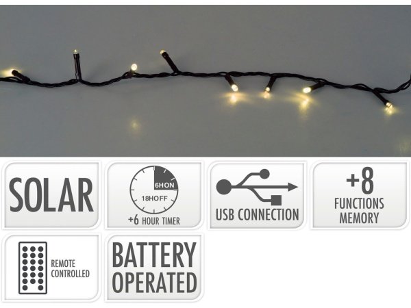 Haarhr & Co Solar LED lyskæde 10 meter Haarhr & Co Solar LED lyskæde 10 meter, 240 lys. Billedet viser emballagen.