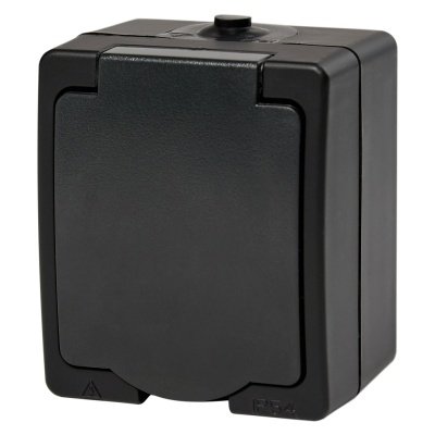 Elworks stikkontakt m/jord, produkt set forfra