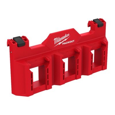Milwaukee PACKOUT batteriholder til M18 batterier. Billedet viser produkt med hvid baggrund.