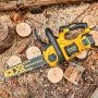 DeWALT DCMCS565P1-QW kædesav med batteri og oplader.