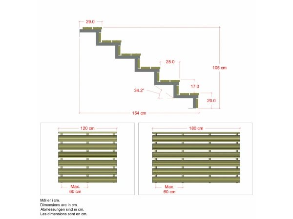 Plus terrassetrappe 6 trin