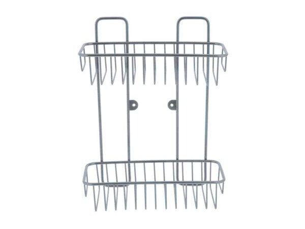 Geyser hylde til bruser Geyser hylde til bruserdobbelt, mat satin, trådkurv