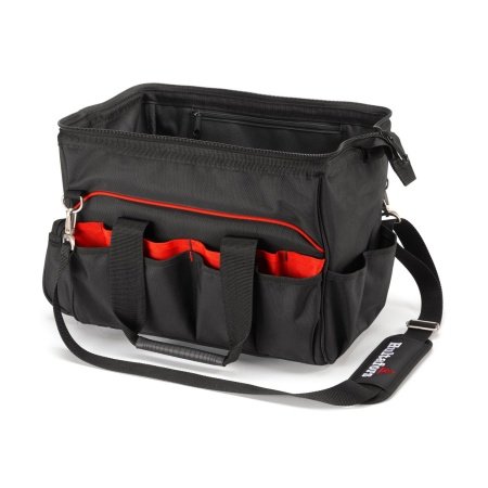 Hultafors værktøjstaske med stor åbning  Hultafors værktøjstaske med stor åbning 590220. Billedet viser produktet forfra.