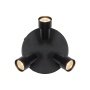 Nordlux Boston 3-rondel loftlampe sort. Billedet viser produktets 3 fatninger.