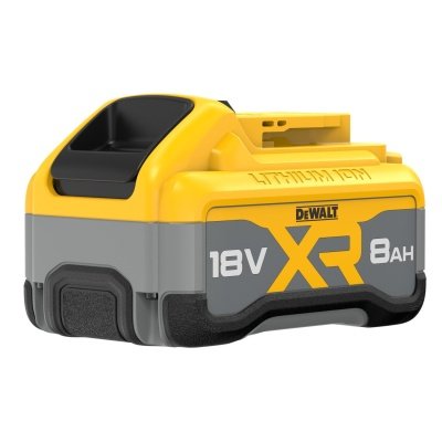 Et professionelt 18V batteri fra DeWalt med høj kapacitet på 8,0Ah, ideelt til krævende arbejdsopgaver.