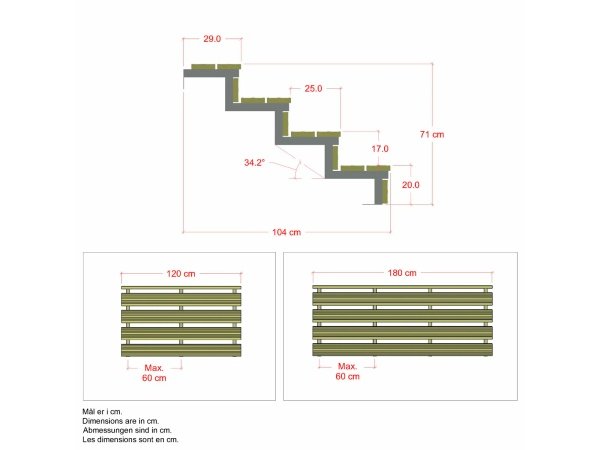 Plus terrassetrappe 4 trin