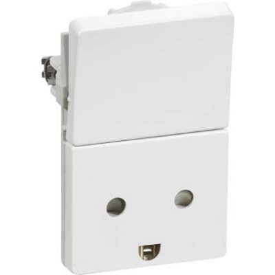 lauritz knudsen LK Fuga stikkontakt m/afbryder og jord 1½ modul hvid