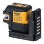 Dewalt USB-C Krydslinjelaser + 5 punkt, grøn laser. Billedet viser produktet bagfra.